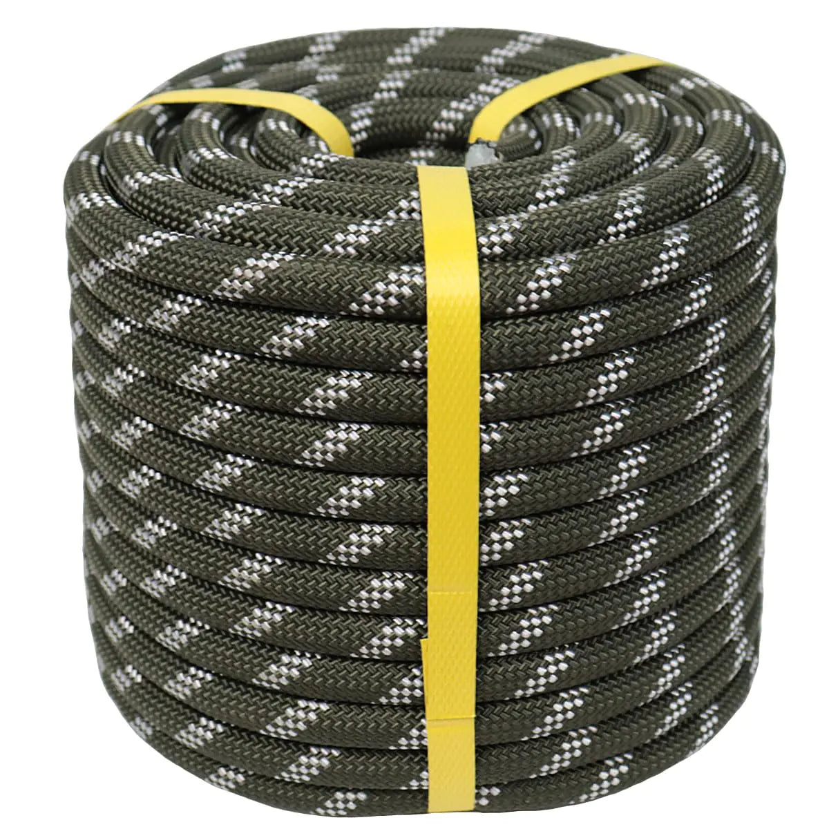 YUZENET Braided Polyester Arborist Rigging Rope (3/8 inch X 100 feet) High Strength Outdoor Rope for Rock Climbing Hiking Camping Swing ArmyGreen/White - TaleezDeals