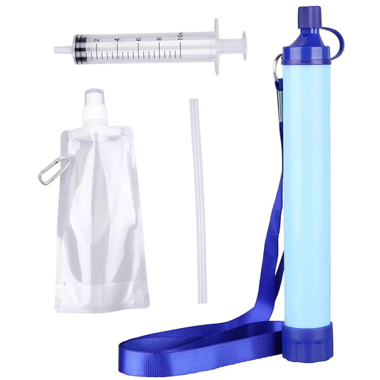 10000 Gallons Outdoor Personal Water FilterUltralight 0.01Micron 4-Stage Filtration System Portable Water Purifier Survival Straws for Outdoor Travel Wilderness Expedition and Emergency situations - TaleezDeals