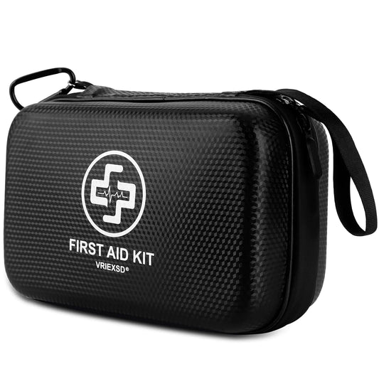 VRIEXSD Premium First Aid Kit 320 Piece Waterproof Hard Shell Eva First Aid Kit for Home Camping Cars Hiking Travel Businesses & Outdoor Emergencies - Emergency Medical Kits (Black) - TaleezDeals