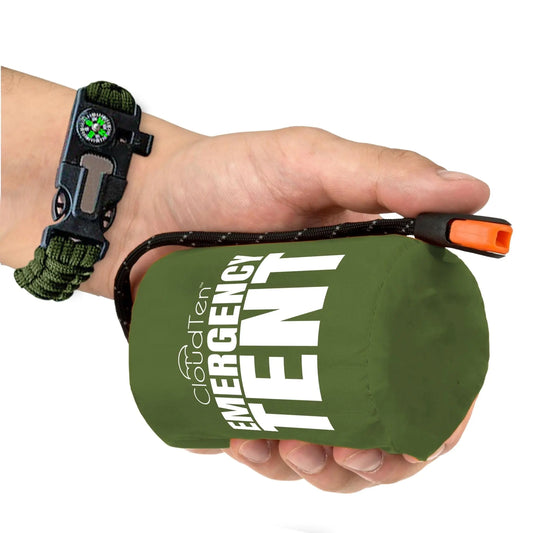 CloudTen Survival Gear: Lightweight 2 Person Survival Tent with Multi-Function Paracord Bracelets - Essential Emergency Tent & Bug Out Bag Items for Preppers Hikers Survivalists Campers Boy Scouts - TaleezDeals