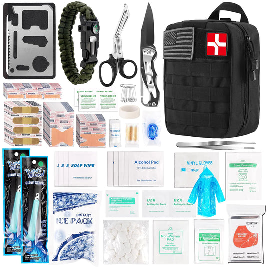 DLMD 278 PCS First Aid Kit for Car Home Gifts for Dad Him Men Women Kids Christmas Survival Kits/Emergency Medical Supplies for Travel Office Outdoor Hiking Camping Backpacking (Black) - TaleezDeals