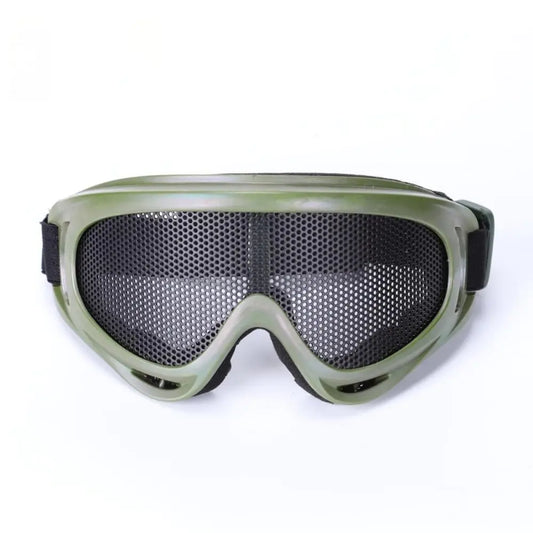 Wokyo Airsoft Mesh Goggles Impact Resistant Iron Mesh Pattern Mesh Safety Tactical Goggles glasses Against Wind and Sand for Cosplay CS Game Skiing (Green) - TaleezDeals