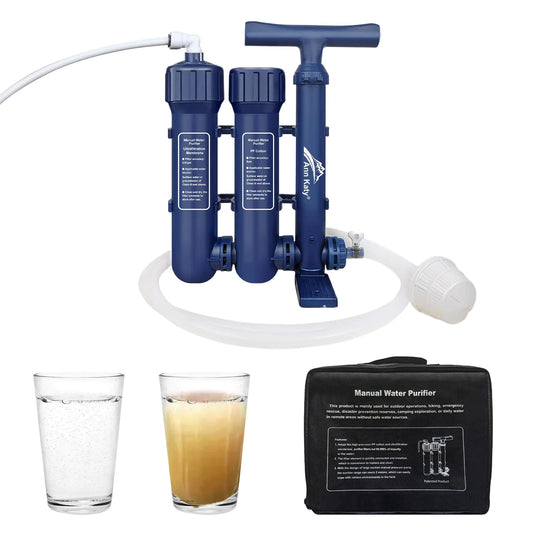 Pro Emergency Water Purification System for SurvivalPortable Hand Pump Camping Water FilterEmergency Portable Filtration for Hiking Camping3-Stage Water Filtration System for Family - TaleezDeals