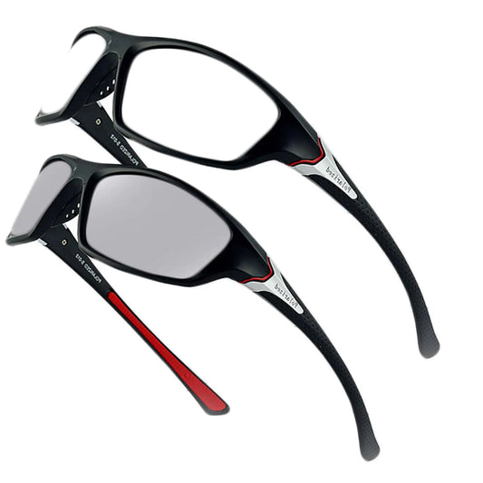 with Full lens Readers Wrap Around Sport Magnifying Safety Reading Glasses photochromic Goggles with Readers for Men (black red 2.5 x) - TaleezDeals