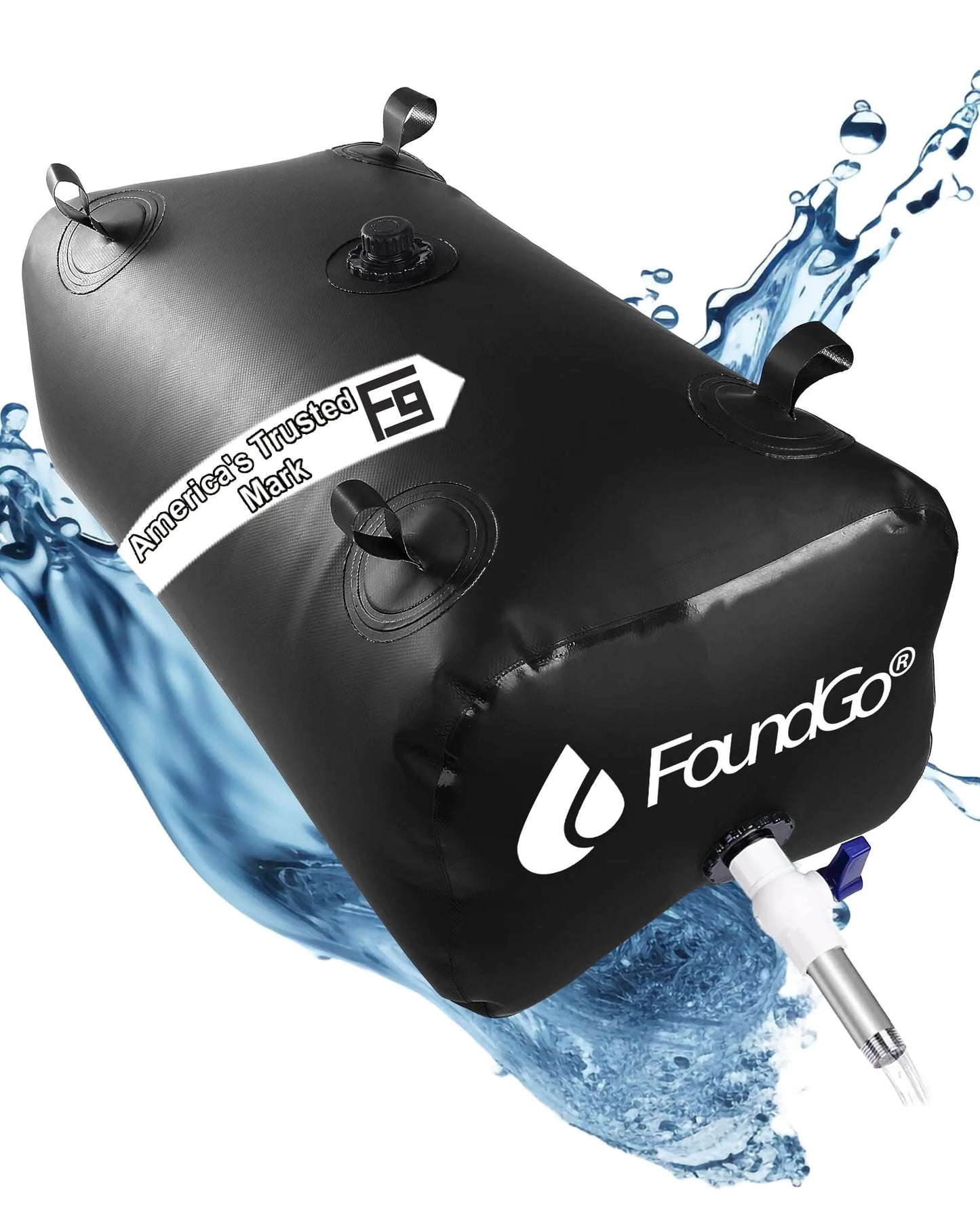 FoundGo 245L/65gal Water Storage Bladder Emergency Water Storage Tank Large Capacity Water Containers Portable Vinyl Water Storage Barrel for Outdoor/Survival/RV/Garden (Black) - TaleezDeals