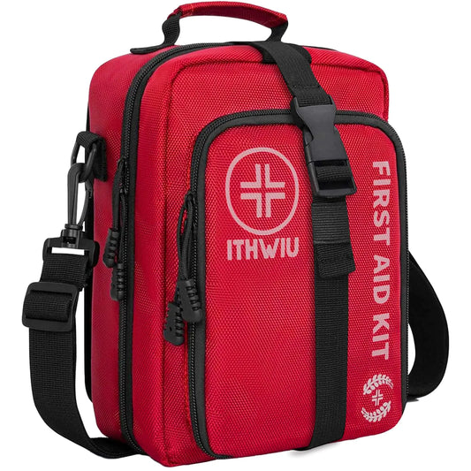 ITHWIU 400 Piece First Aid Kit Premium Compact Waterproof Trauma Medical Kits for Any Emergencies Ideal for Home Office Outdoor Car Hiking Boating Travel Red - TaleezDeals