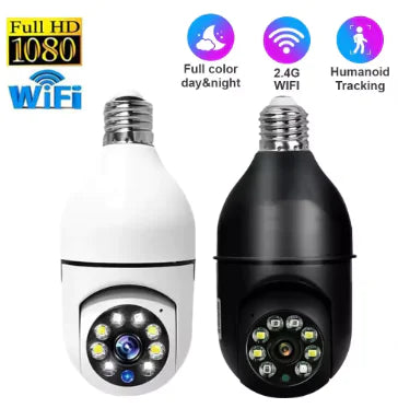 Bulb E27 Surveillance Camera Full Color Night Vision Automatic Human Tracking Zoom Indoor Security Monitor Wifi Mini IP Camera - TaleezDeals