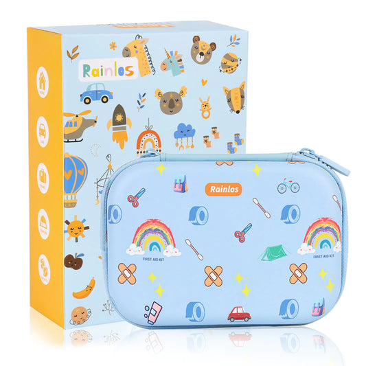 RAINLOS Small-First-Aid-Kit-for-Home-Car-Travel-Camping-Hiking-Kids Mini Cute Portable Medical Emergency Kits Fits into a Purse Diaper Bag & Backpack Travel Must Have - TaleezDeals