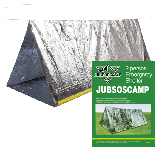 Emergency Survival Shelter Tent 59 X 98.4inch Waterproof 2-Person Mylar Thermal Shelter Tent for Hiking Camping (Silver) - TaleezDeals