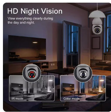 Bulb E27 Surveillance Camera Full Color Night Vision Automatic Human Tracking Zoom Indoor Security Monitor Wifi Mini IP Camera - TaleezDeals