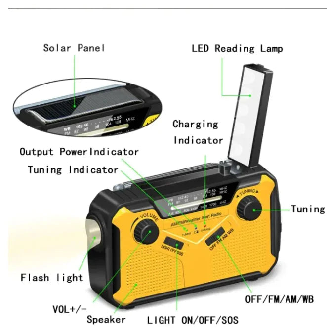 Solar Crank Emergency Radio - TaleezDeals