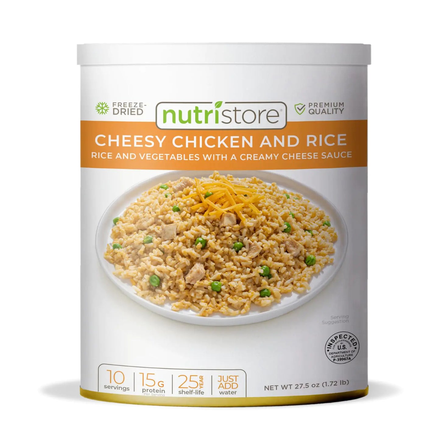 Nutristore Freeze-Dried Cheesy Chicken and Rice | Emergency Survival Bulk Food Storage Meal | Perfect for Everyday Quick Meals and Long-Term Storage | 25 Year Shelf Life | USDA Inspected (1-Pack) - TaleezDeals