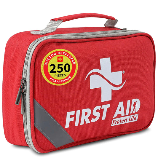 Protect Life First Aid Kit for Home/Business HSA/FSA Eligible Emergency Kit - Medical First Aid Kit - Camping First Aid Kit Hiking - 250pcs - TaleezDeals