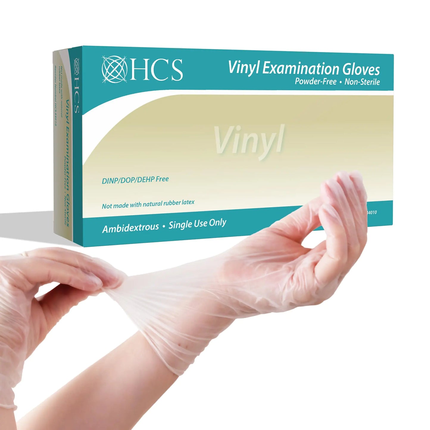 HCS Clear Vinyl Gloves Disposable - Premium Exam Gloves Latex-Free Powder-Free - Cooking Cleaning Food Prep Gloves - Vinyl Disposable Gloves Small (100/Box) - TaleezDeals
