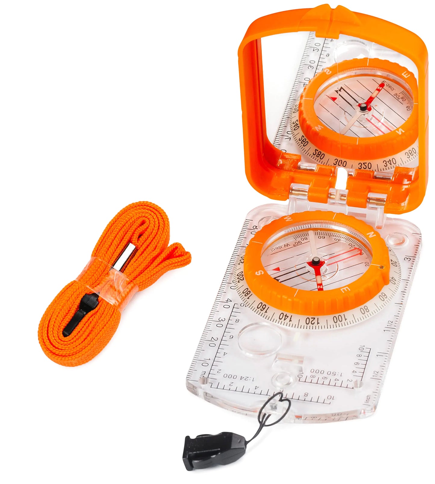 Sighting Compass Mirror Adjustable Declination - Boy Scout Compass Survival Camping | Base Plate Compass Kids Navigation | Orienteering Compass Hiking Map Read Military Compass Backpacking Clinometers - TaleezDeals