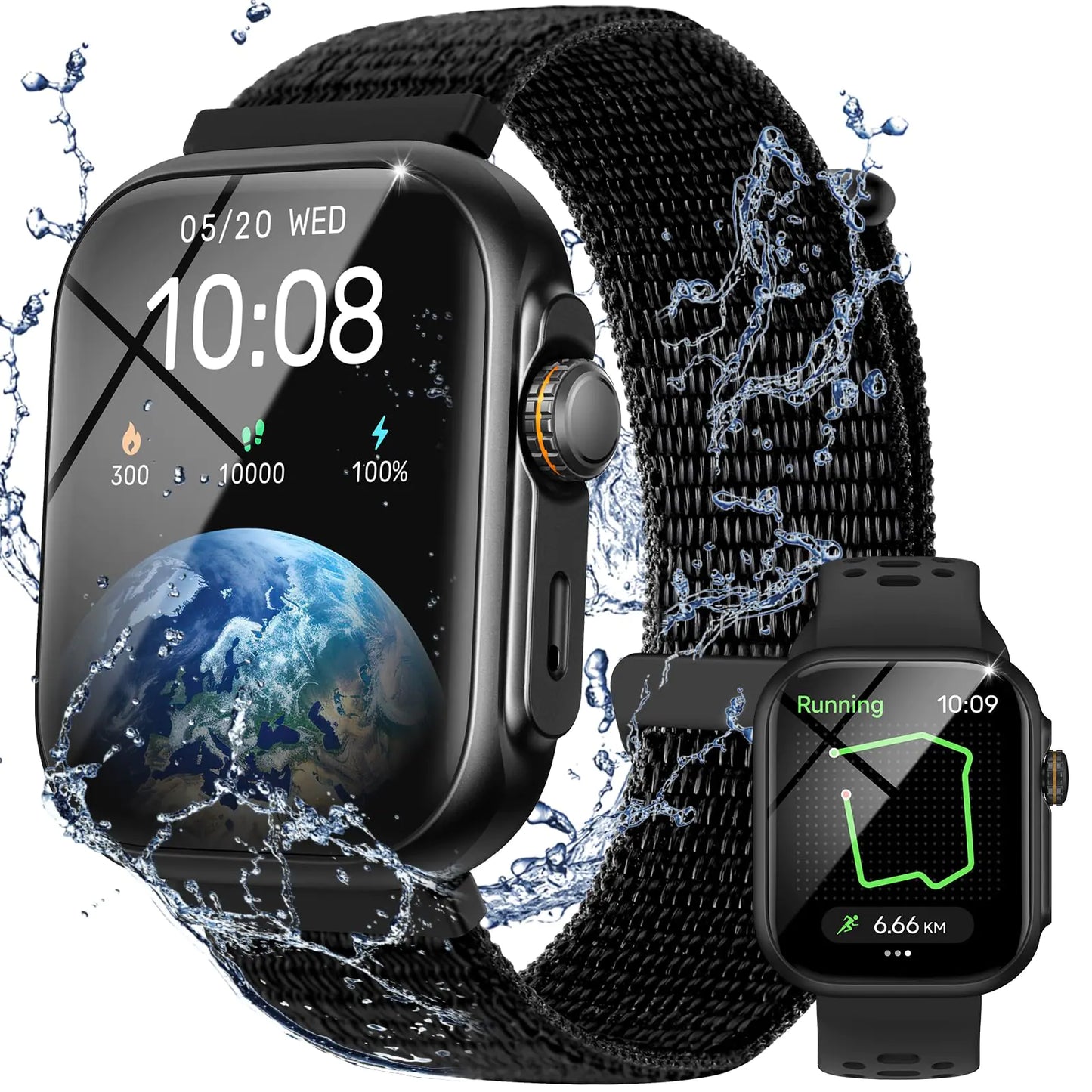 Parsonver Smart Watch for Men Women Built-in GPS Bluetooth Calling 30M Waterproof GPS Fitness Tracker Heart Rate/Sleep/SpO2 Monitor Step Counter 100+ Sport Modes for Android & iPhone (Two Bands) - TaleezDeals