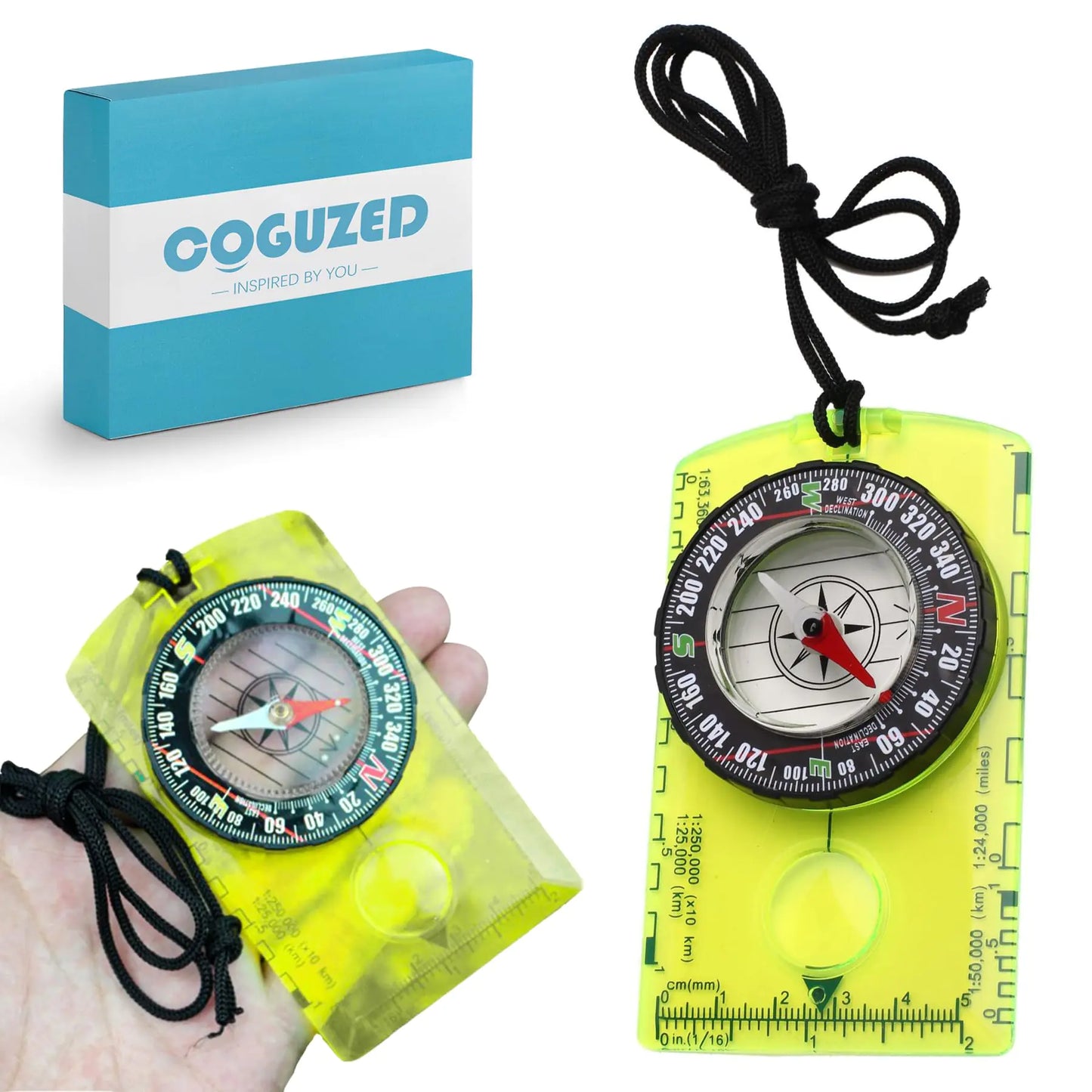 CoguZed Orienteering Hiking Compass Professional Field Compass for Map Reading Best Compass for Outdoor Adventures with Declination Scale for Hiking and Backpacking - TaleezDeals