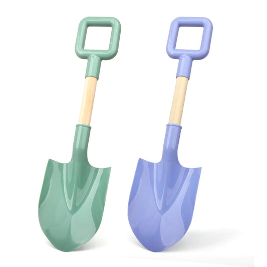 16" Wood Beach Sand Shovel Toys for Kids Adults Heavy Duty Gardening Tools Sturdy Spades for Sandbox Table ABS Plastic Scoop for Sand Snow Shoveling Digging Backyard Summer Winter Fun 2 Pack - TaleezDeals