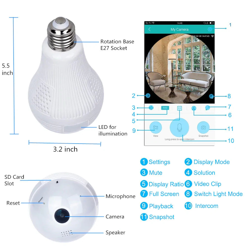 Light Bulb Shape Security Camera - TaleezDeals
