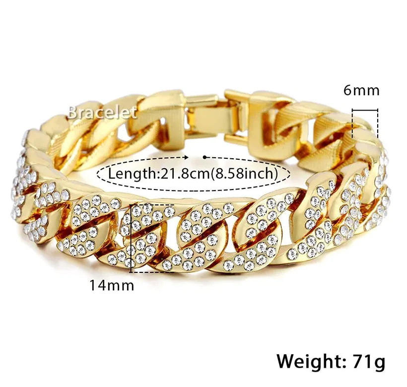 Miami Gold Curb Cuban Bracelet - TaleezDeals