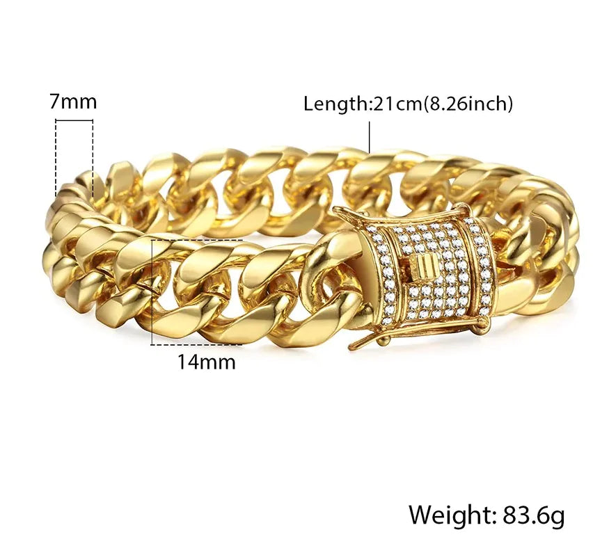 Miami Gold Curb Cuban Bracelet - TaleezDeals