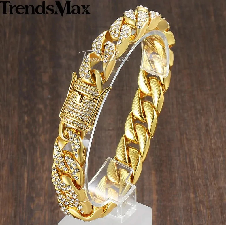 Miami Gold Curb Cuban Bracelet - TaleezDeals