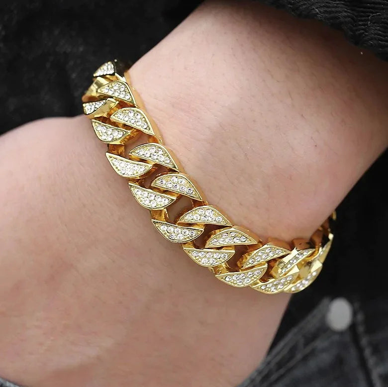 Miami Gold Curb Cuban Bracelet - TaleezDeals