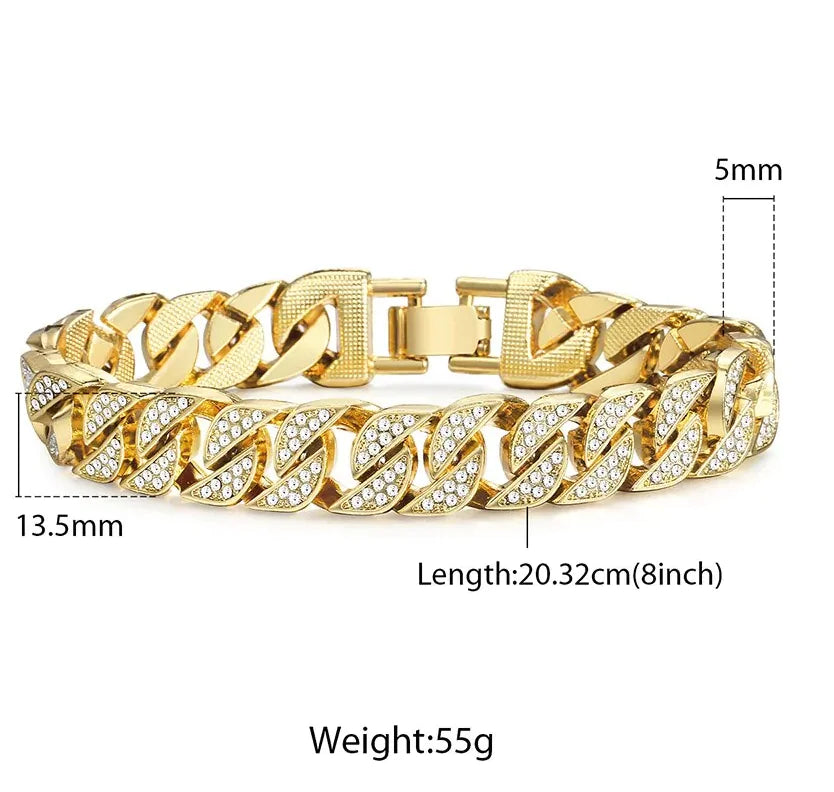 Miami Gold Curb Cuban Bracelet - TaleezDeals