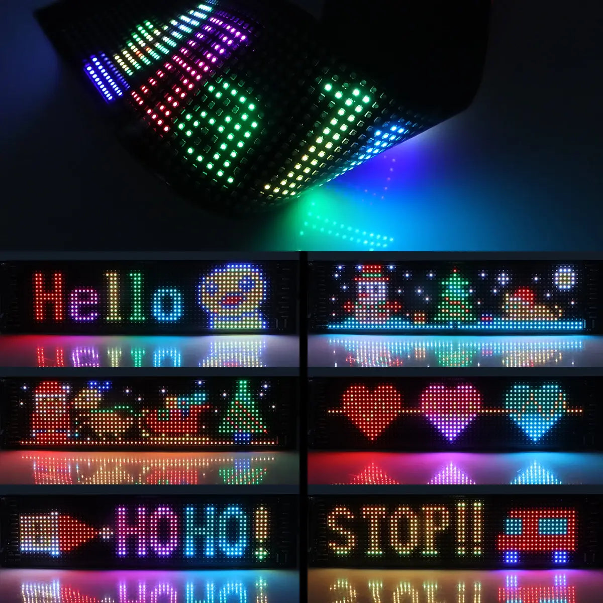 LED Scrolling Sign USB 5V Bluetooth App Control Customizable Car Display - TaleezDeals